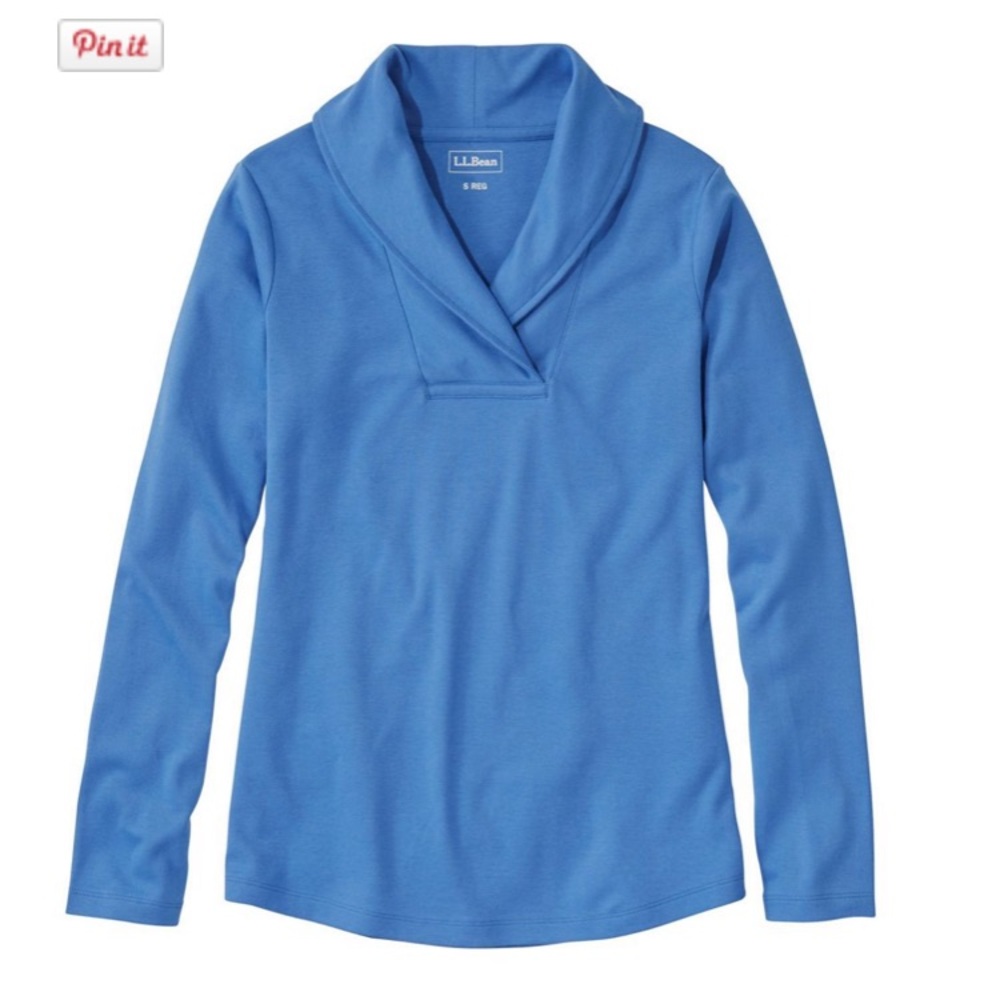 L.L. Bean pullover, long sleeve shawl collar